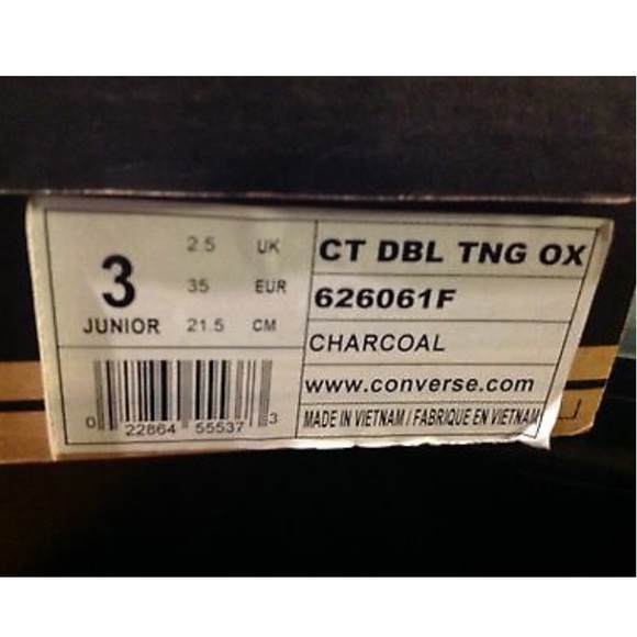 Converse All Star Junior Shoes Sz 3 Charcoal CT - Picture 6 of 9